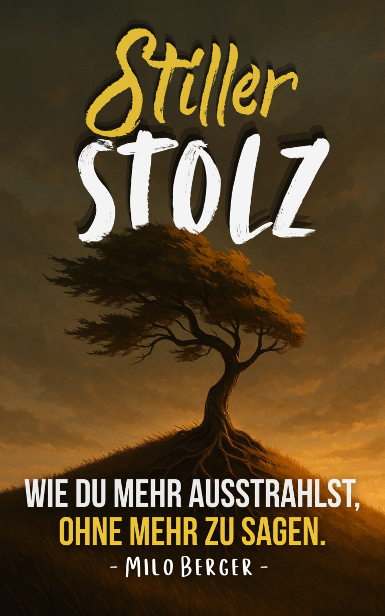 Buchcover „Stiller Stolz“ – Milo Berger Coverbild „Stiller Stolz“ von Milo Berger – ein essayistisches Buch über innere Haltung, stille Präsenz und unaufdringliche Stärke.